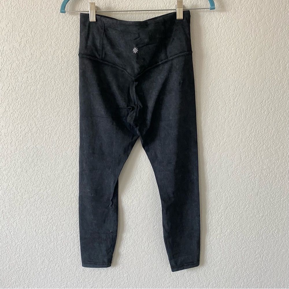 Athleta Elation Leggings Grey/Black Tie Dye Size Small 23” Inseam